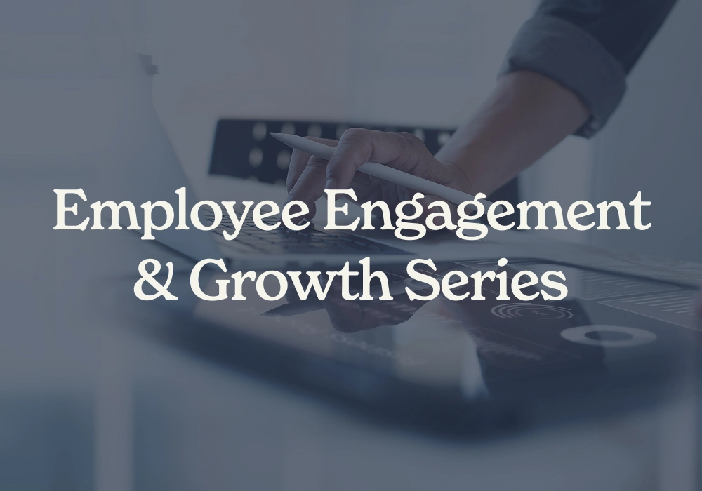 Professional using a digital tablet and stylus to review workplace engagement and growth planning materials