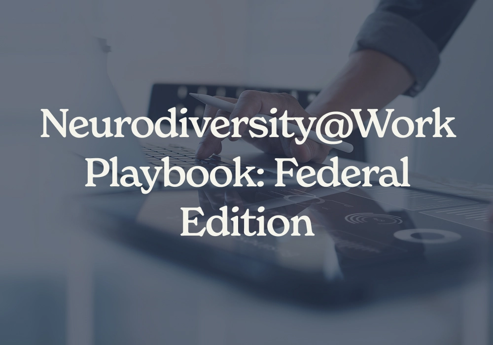 Professional using a tablet and stylus to review neurodiversity at work guidance for federal agencies